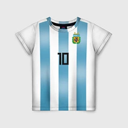 Футболка детская Сборная Аргентины: Месси ЧМ-2018, цвет: 3D-принт