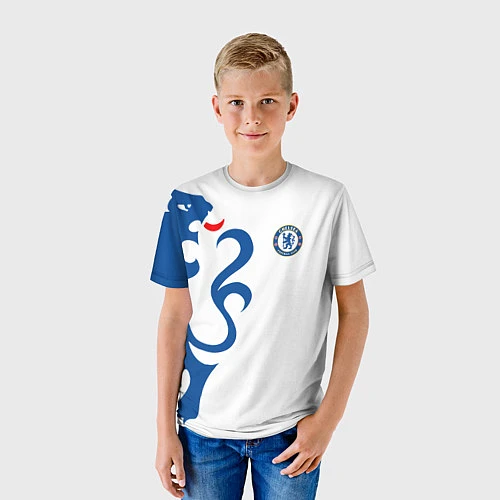 Детская футболка FC Chelsea: White Lion / 3D-принт – фото 3