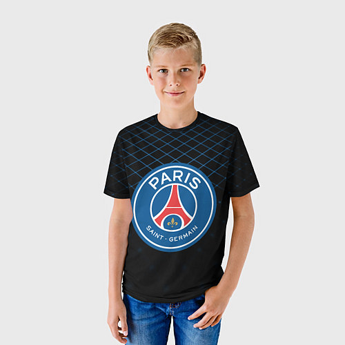 Детская футболка FC PSG: Blue Lines / 3D-принт – фото 3