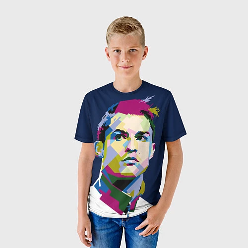 Детская футболка Cristiano Ronaldo Art / 3D-принт – фото 3
