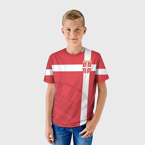 Детская футболка Сборная Сербии / 3D-принт – фото 3