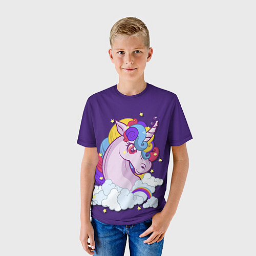 Детская футболка Единорог – покоритель воздуха / 3D-принт – фото 3