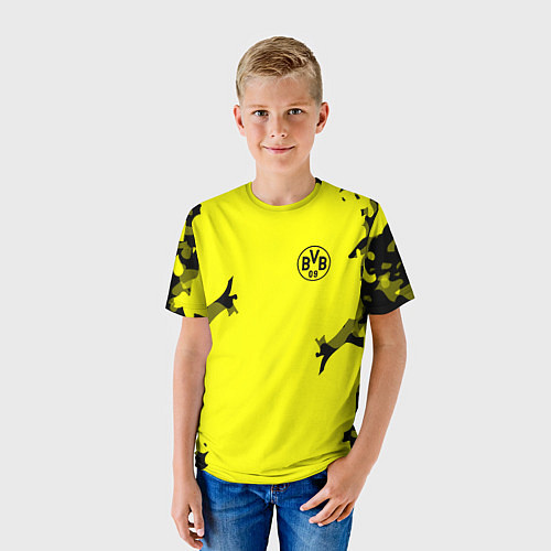 Детская футболка FC Borussia Dortmund: Yellow Original / 3D-принт – фото 3