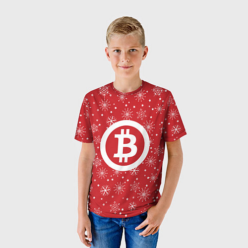 Детская футболка Bitcoin: New Year / 3D-принт – фото 3