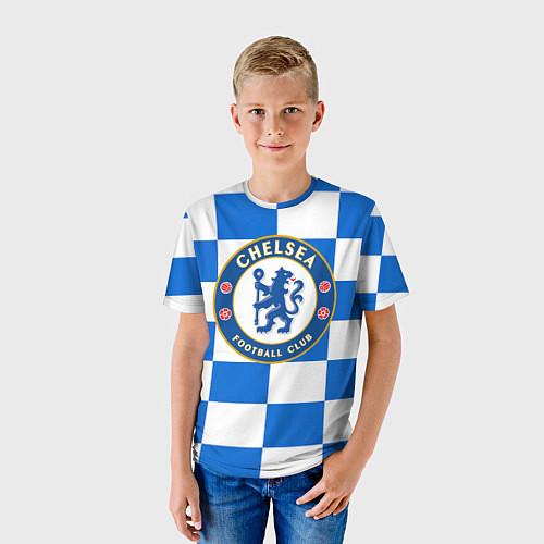 Детская футболка FC Chelsea: Grid / 3D-принт – фото 3