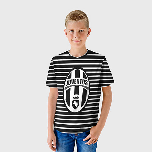 Детская футболка FC Juventus: Black Lines / 3D-принт – фото 3