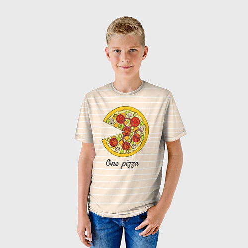 Детская футболка One Love - One pizza / 3D-принт – фото 3