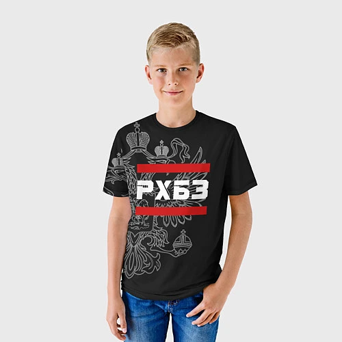 Детская футболка РХБЗ: герб РФ / 3D-принт – фото 3
