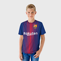 Футболка детская ФК Барселона: Коутиньо домашняя 17/18, цвет: 3D-принт — фото 2