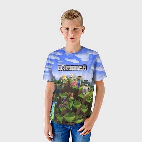 Детская футболка Майнкрафт: Алексей / 3D-принт – фото 3