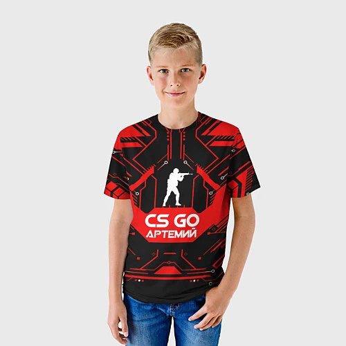Детская футболка CS:GO - Артемий / 3D-принт – фото 3