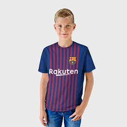 Футболка детская FC Barcelona: Messi Home 18/19, цвет: 3D-принт — фото 2