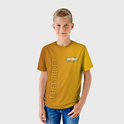 Футболка детская Chevrolet желтый градиент, цвет: 3D-принт — фото 2