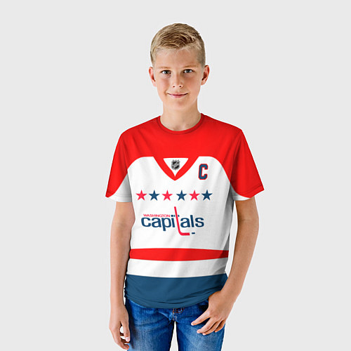 Детская футболка Washington Capitals: Ovechkin White / 3D-принт – фото 3