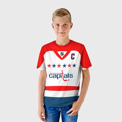 Детская футболка Washington Capitals: Ovechkin White / 3D-принт – фото 3