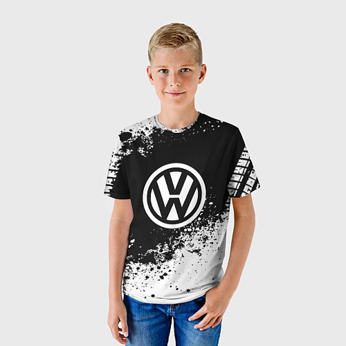 Детская футболка Volkswagen: Black Spray / 3D-принт – фото 3