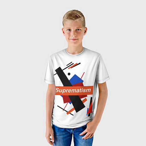 Детская футболка Supermatism White / 3D-принт – фото 3
