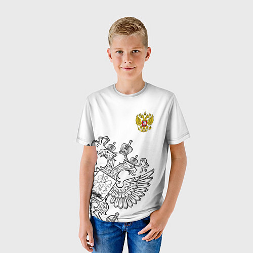 Детская футболка Russia: White Edition / 3D-принт – фото 3