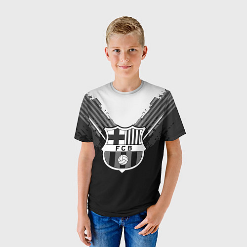 Детская футболка FC Barcelona: Black Style / 3D-принт – фото 3