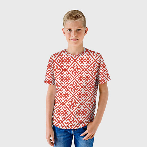Детская футболка Духобор: Обережная вышивка / 3D-принт – фото 3