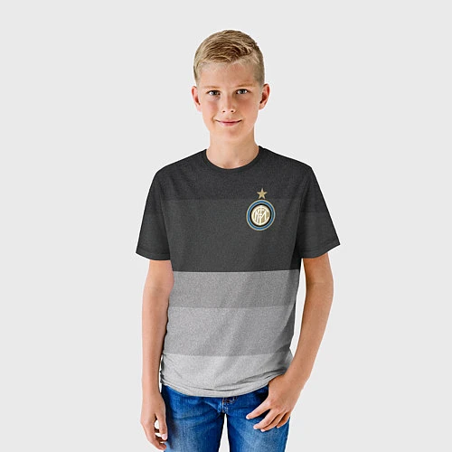 Детская футболка ФК Интер: Серый стиль / 3D-принт – фото 3
