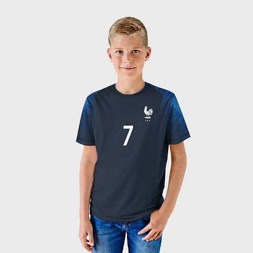 Детская футболка Сборная Франции: Гризманн домашняя 18/19 / 3D-принт – фото 3