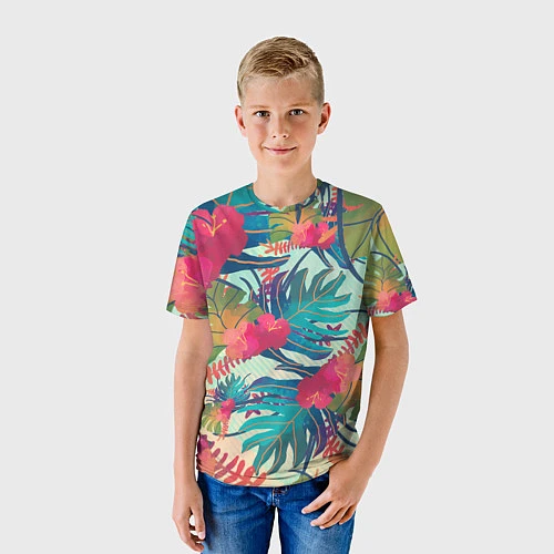 Детская футболка Тропический мотив / 3D-принт – фото 3