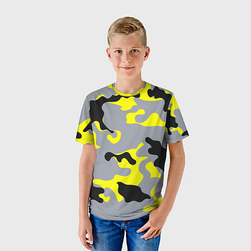 Детская футболка Yellow & Grey Camouflage / 3D-принт – фото 3