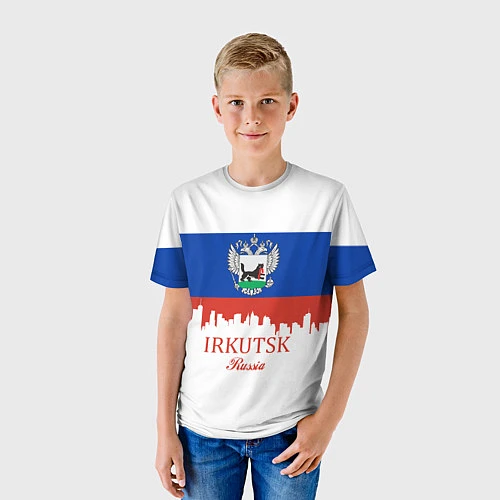 Детская футболка Irkutsk: Russia / 3D-принт – фото 3