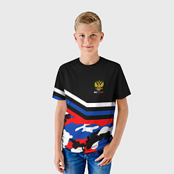 Футболка детская Россия: Камуфляж, цвет: 3D-принт — фото 2