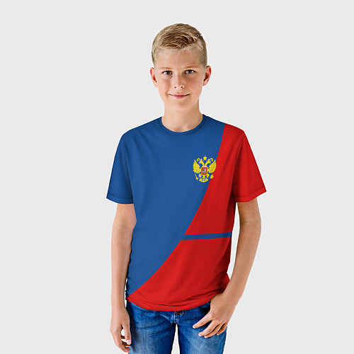 Детская футболка Russia: Sport Line / 3D-принт – фото 3