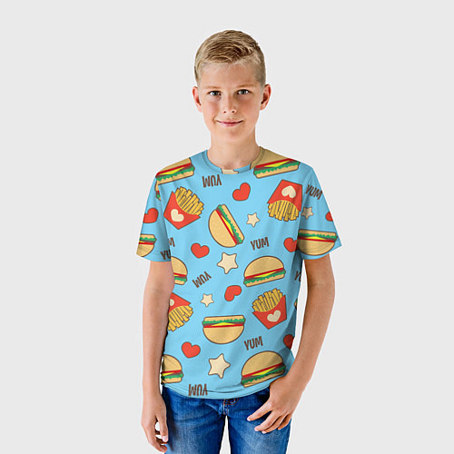Детская футболка Yum Fast Food / 3D-принт – фото 3