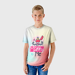 Футболка детская Marry me, цвет: 3D-принт — фото 2