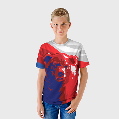 Детская футболка Российский медведь / 3D-принт – фото 3