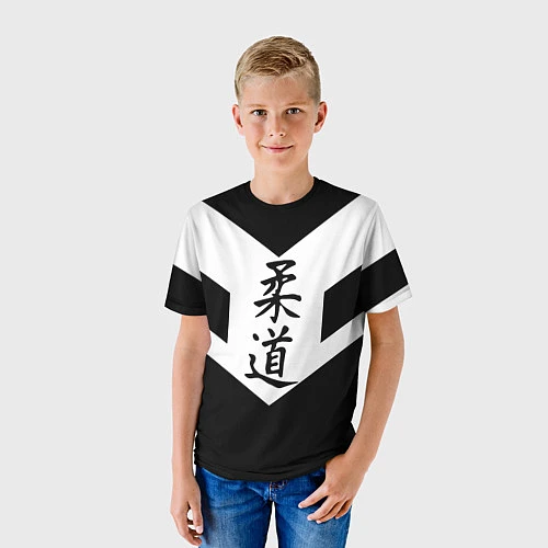 Детская футболка Дзюдо: иероглифы / 3D-принт – фото 3