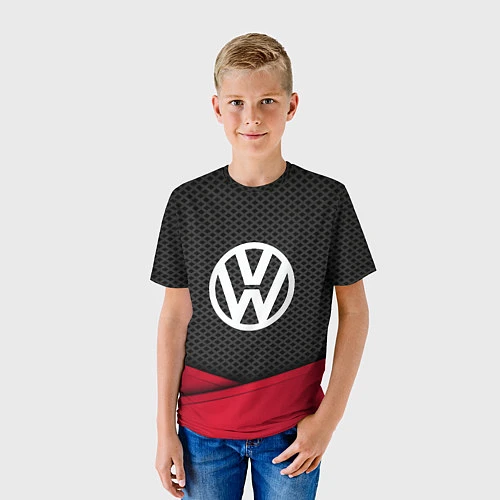 Детская футболка Volkswagen: Grey Carbon / 3D-принт – фото 3