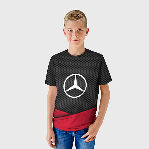 Детская футболка Mercedes Benz: Grey Carbon / 3D-принт – фото 3
