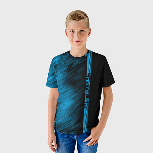 Детская футболка Chrysler синие полосы / 3D-принт – фото 3