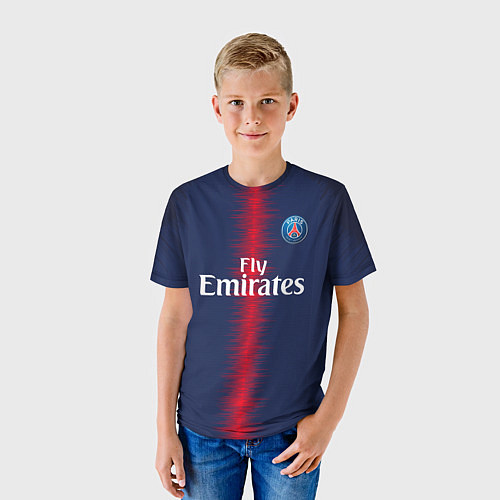 Детская футболка FC PSG: Mbappe Home 18-19 / 3D-принт – фото 3