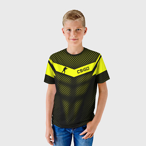 Детская футболка CS:GO Yellow Carbon / 3D-принт – фото 3