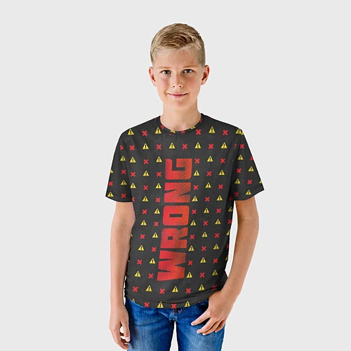 Детская футболка Wrong OBLADAET / 3D-принт – фото 3