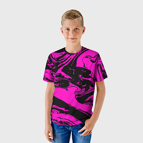 Детская футболка Черно-розовый акрил / 3D-принт – фото 3