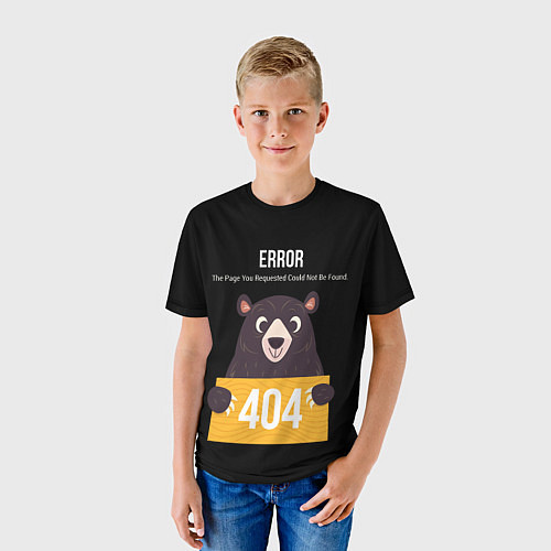 Детская футболка Error 404: Bear / 3D-принт – фото 3
