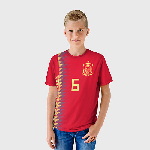 Детская футболка Iniesta Home WC 2018 / 3D-принт – фото 3