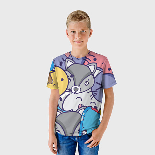 Детская футболка Влюбленный енот / 3D-принт – фото 3