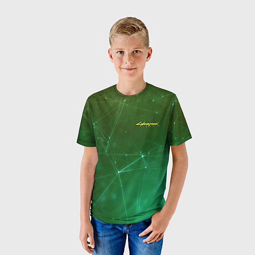 Детская футболка Cyberpunk 2077: Green Network / 3D-принт – фото 3