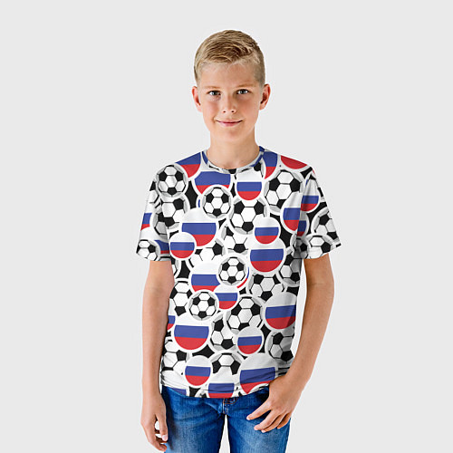 Детская футболка Россия: футбольный фанат / 3D-принт – фото 3