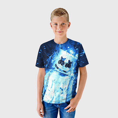 Детская футболка Marshmello: Blue Liquid / 3D-принт – фото 3