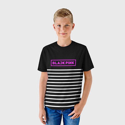 Детская футболка Black Pink: White Stripes / 3D-принт – фото 3