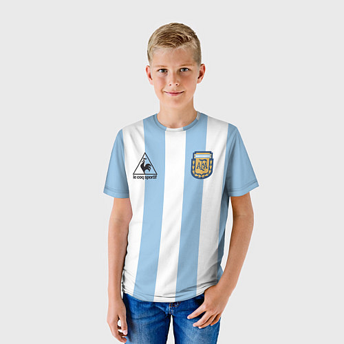 Детская футболка Марадона Аргентина ретро / 3D-принт – фото 3